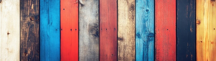 Colorful wooden planks