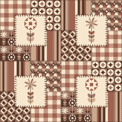 Minimalist Geometric Mid Century Modern Buffalo Check Patchwork Style Pattern