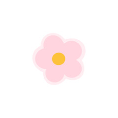 pink flower on white