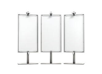 Three blank vertical billboards