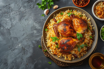 chicken mandy dish, top view