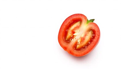 Sliced tomato reveals juicy insides
