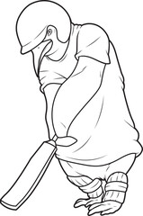 Penguin Cricket Cricket bat Animal Vector Graphic Art Illustration