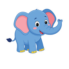 Adorable Colorful Elephant Icon Illustrations
