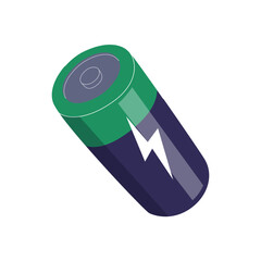 Eco rechargeable battery icon. Green energy, renewable electric power, electricity concept.