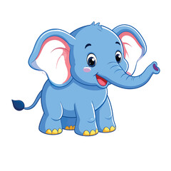 Adorable Colorful Elephant Icon Illustrations