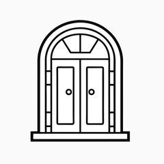 door-outline-victor-icon-on-white-background.eps