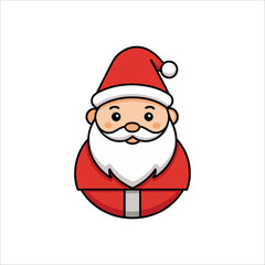 santa claus sketch logo vector illustration isolated on white background