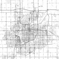 Sioux Falls Area Map with Labels and Neighborhoods - One color, minimalistic design
