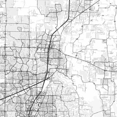 McKinney Area Map with Labels and Neighborhoods - One color, minimalistic design
