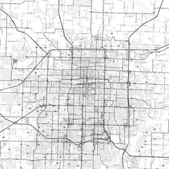 Springfield Area Map with Labels and Neighborhoods - One color, minimalistic design