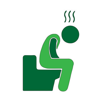 green person sitting toilet clip art preview
