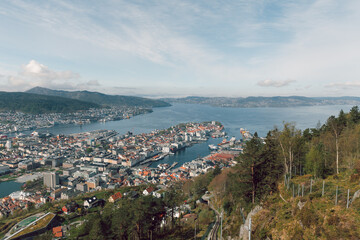 View of Bergen, Norway from Mount Floyen
