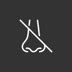 No smell vector icon. Line style, editable stroke