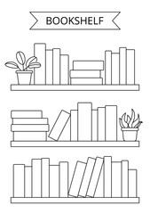 Bookshelf, reading journal template. Printable reading tracker