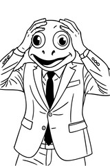 Anxious Frog in a Suit