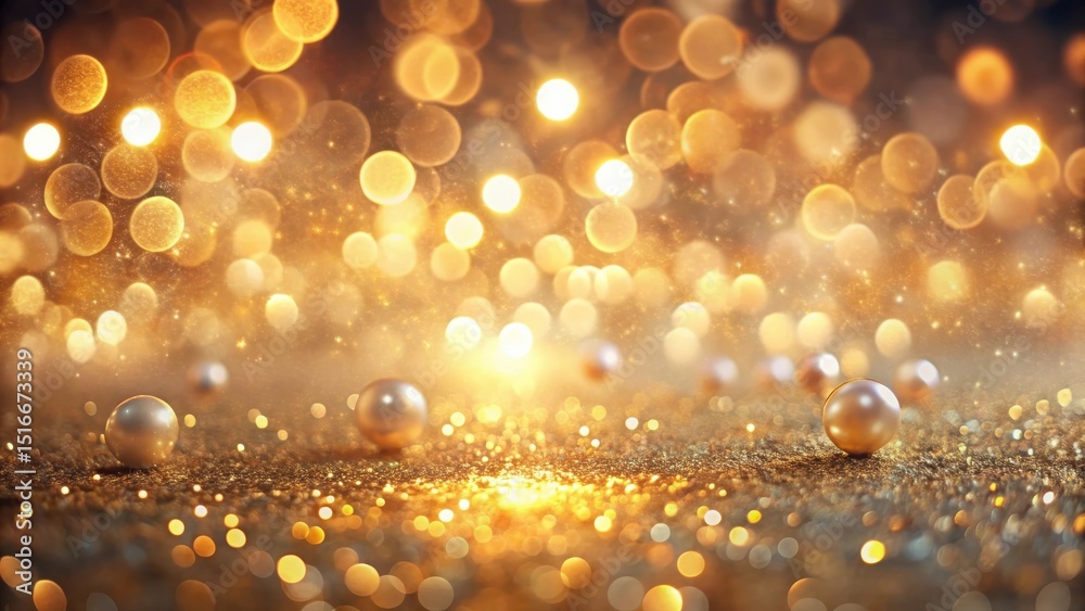 Poster golden glitter and pearl background shimmering festive scene with soft lighting and sparkling detail