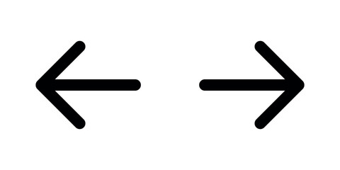 left and right icon. swipe left and right icon. swipe arrow icon. left and right arrows icon. backward and forward arrow icon. directional arrow symbol. back next icon button for app, ui and website.