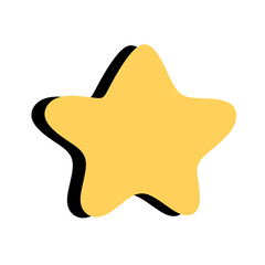 Handdrawn Mellow Yellow Star Shape With Rounded Corners Cute Element