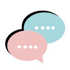 Overlapping Pastel Communication Bubble Chat Icon Illustration