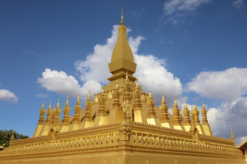 Naklejka premium Golden Stupa, That Luang Vientiane Laos