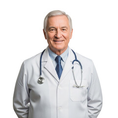 portrait of senior doctor Backgroundless cutout in 4k