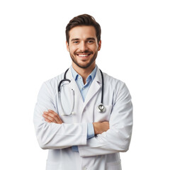 Fototapeta premium portrait of a male doctor Backgroundless cutout in 4k