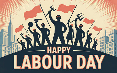 Happy Labor Day Background Design for Workers Celebration