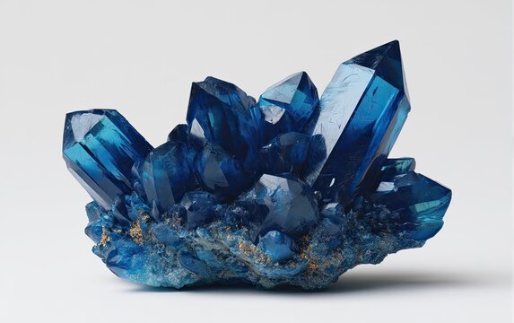 Deep blue crystal cluster, sharp facets