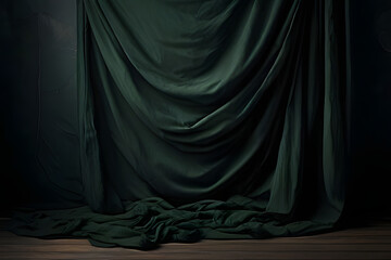 dark green curtain