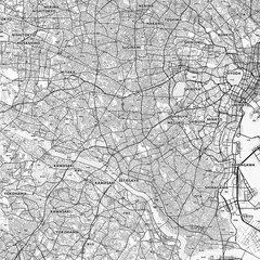 Obraz premium Setagaya Area Map with Labels and Neighborhoods - One color, minimalistic design