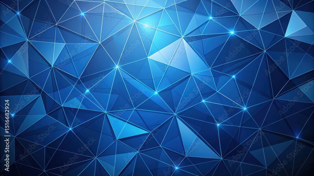 Poster Abstract Blue Polygonal Network Design A Complex Interconnected System of Triangles with Glowing Nodes