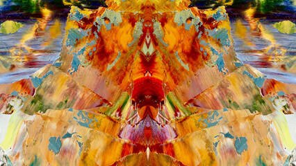 Fototapeta premium Abstract art background . Hand painting artwork on canvas .