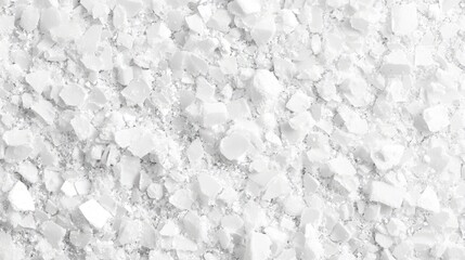 Closeup view of fractured white powder substance.