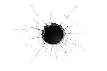 Shattered glass effect, bullet hole