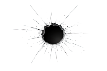 Shattered glass effect, bullet hole