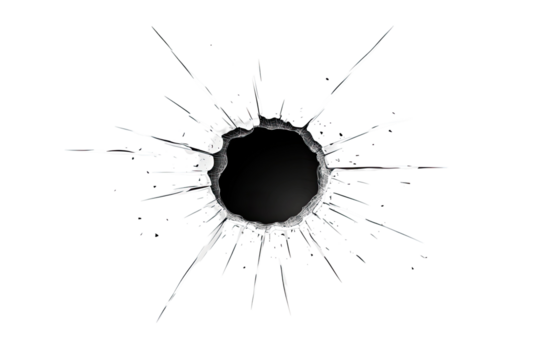 Shattered glass effect, bullet hole