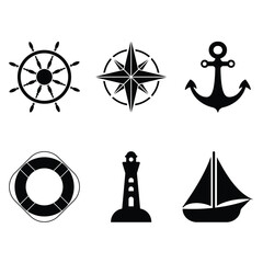 A Nautica themed icon set inspired by maritime elements, featuring ships, anchors, compasses, waves, and naval symbols. Perfect for ocean navigation, military, logistics, and nautical branding