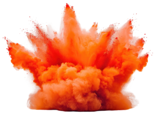 Explosive orange powder cloud