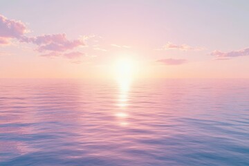 Fototapeta premium Pink sunset over calm ocean water