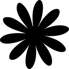 Elegant Daisy Flower Silhouette A Versatile Floral Design Element for Creative Projects and Nature Inspired Artwork on White Background