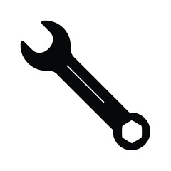 Wrench hand tool used for tightening or loosening bolts Vector illustration
