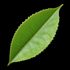 A beautiful green leaf isolated on transparent background