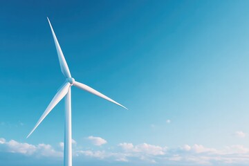 Obraz premium capture minimalistic image of wind turbine on clear day