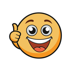 happy smiley face emoji giving thumbs up.