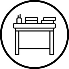 Fototapeta premium Desk line icon style