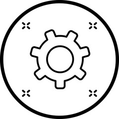 Gear line icon style