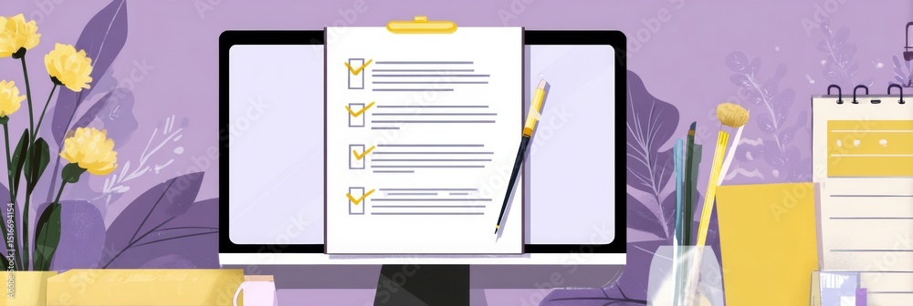 Aufkleber Digital Planner Displaying Goals and Notes With Light Margin in a Creative Workspace