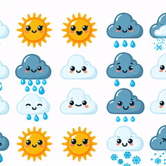 Assorted Weather Icons Close Up