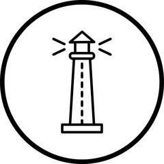 Lighthouse Line Icon Style
